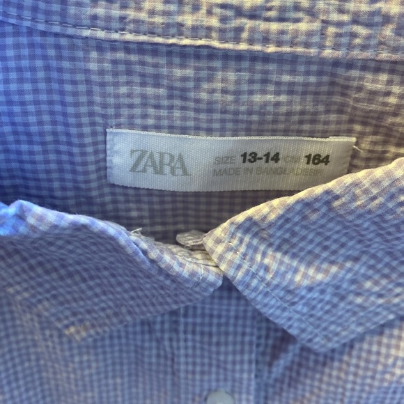 SOLD Zara Seersucker Shirt with Crop Tank Top - Picture 4 of 7